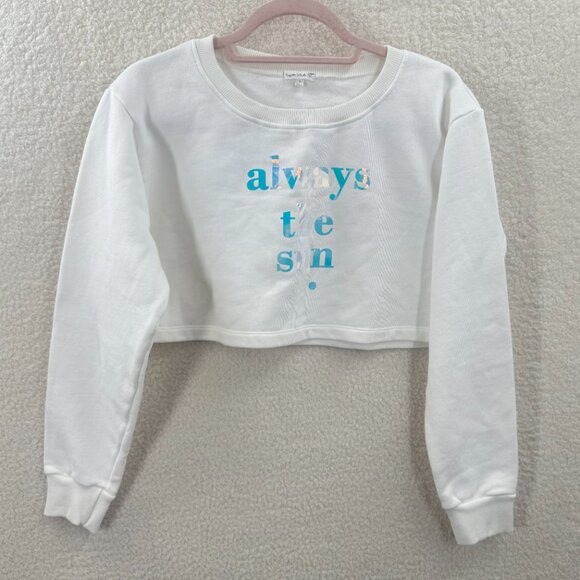 Poupette St. Barth always the sun cropped White sweatshirt women’s size small - Picture 1 of 12